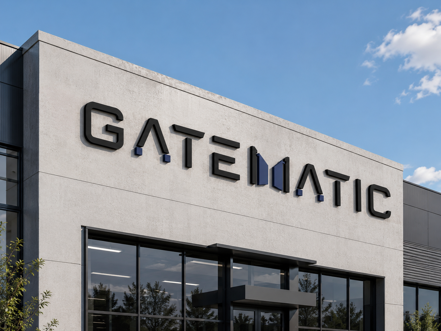 GateMatic building signage mockup