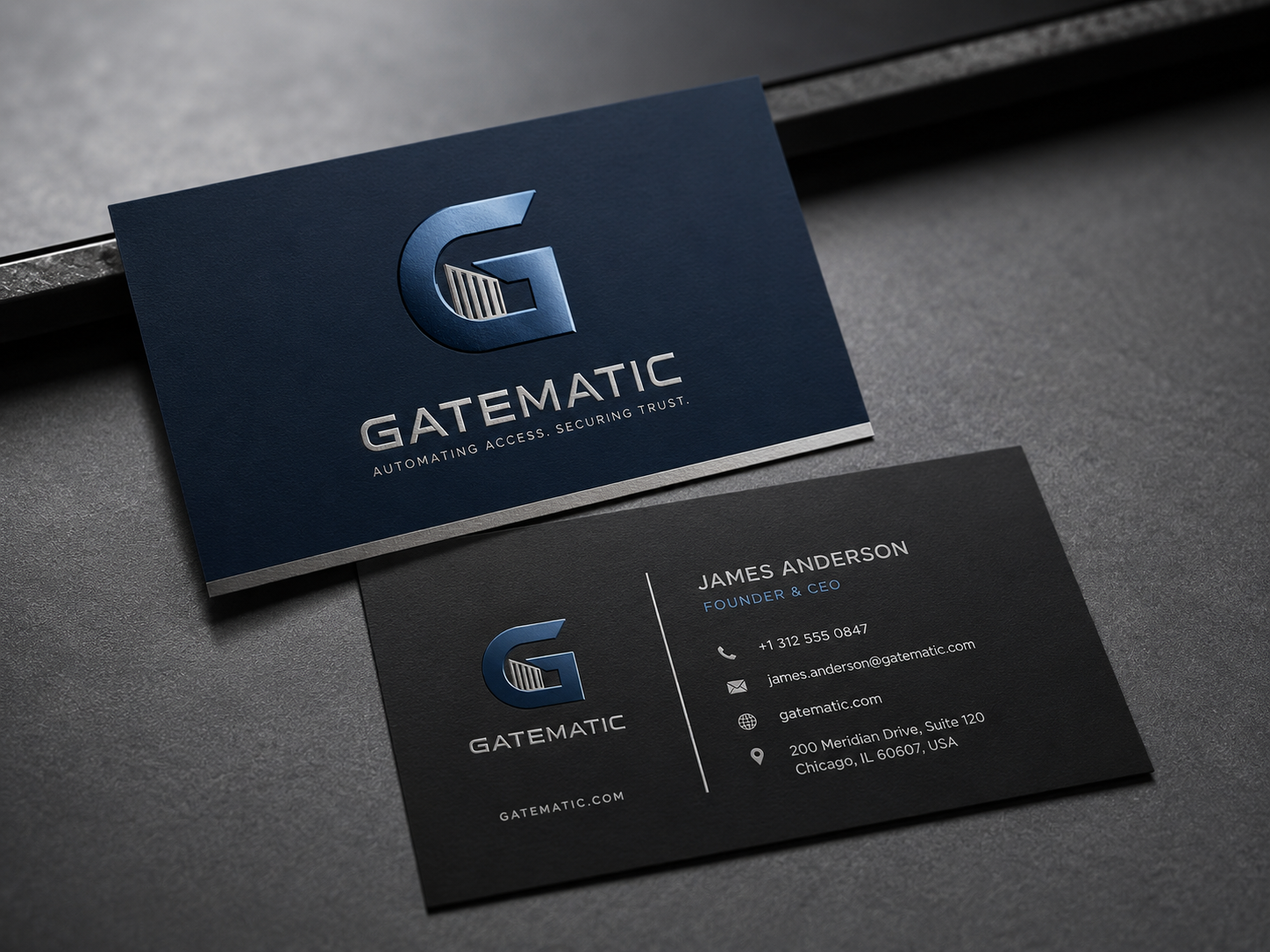 GateMatic business card mockup